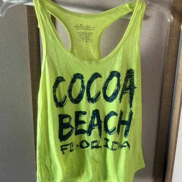 Tops - Neon Green Cocoa Beach Tank Top large